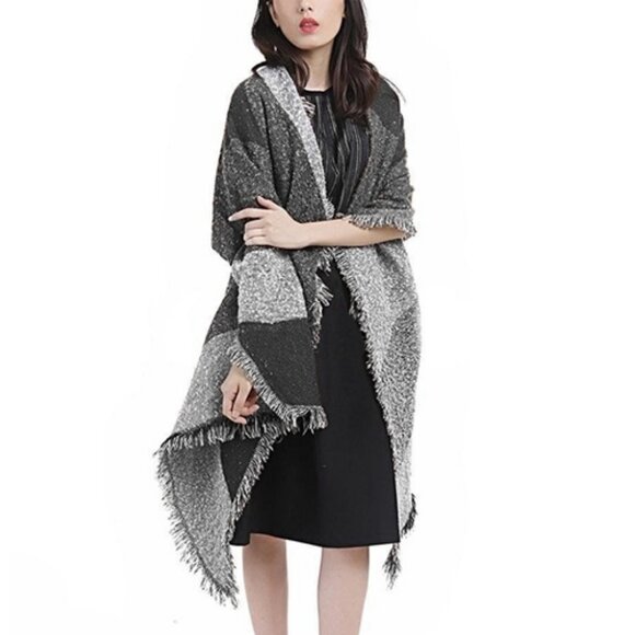Women Winter Warm Scarf 74.8x25.6In Long Soft Knitted Shawl Extra Thick - Picture 4 of 6
